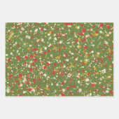 Weihnachts-Paint Spatter in Retro Rot & Olive Gree Geschenkpapier Set (Vorderseite 2)