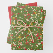 Weihnachts-Paint Spatter in Retro Rot & Olive Gree Geschenkpapier Set (Beispiel)
