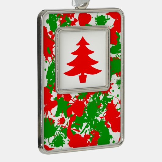 Weihnachts-Paint-Spritzer Rahmen-Ornament Silber (Rechts)