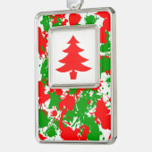 Weihnachts-Paint-Spritzer Rahmen-Ornament Silber (Links)