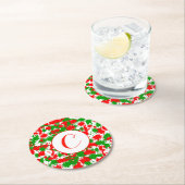 Weihnachts-Paint-Spritzer Runder Pappuntersetzer (Vor Ort)