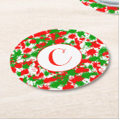 Weihnachts-Paint-Spritzer Runder Pappuntersetzer (Angewinkelt)