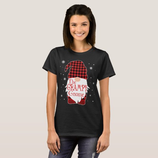 Weihnachts Pajama Familiengeschenk Grampy Gnome Bu T-Shirt (Vorne ganz)