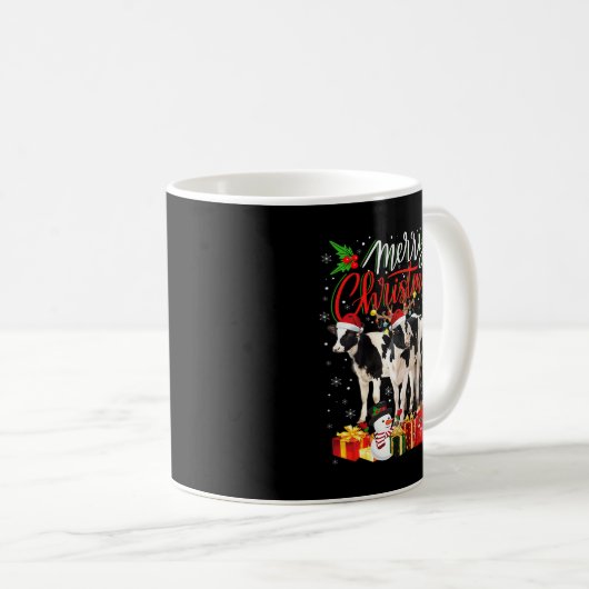 Weihnachts Pajama Milchkühe Lover Xmas Tremlichter Kaffeetasse (VorderseiteRechts)