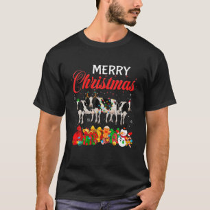 Weihnachts Pajama Milchkühe Lover Xmas Tremlichter T-Shirt
