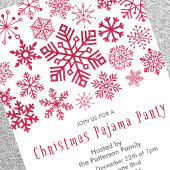 Weihnachts Pajama Party Chic Illustration Schneefl Einladung