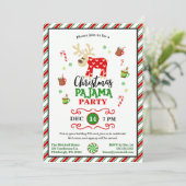 Weihnachts-Pajama-Party Einladung (Stehend Vorderseite)