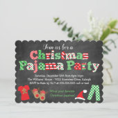 Weihnachts-Pajama-Party Einladung - Halbpension (Stehend Vorderseite)