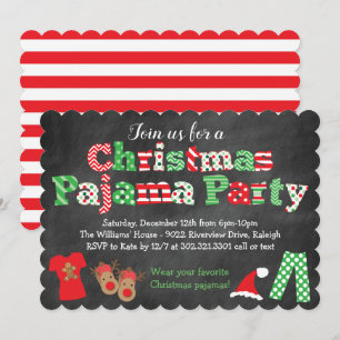 Weihnachts-Pajama-Party Einladung - Halbpension