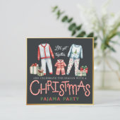 Weihnachts-Pajama-Party Einladung mit Candy Cane (Stehend Vorderseite)