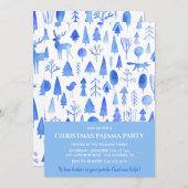 Weihnachts Pajama Party Einladung schöne Wasserfar (Vorne/Hinten)