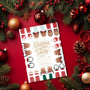 Weihnachts-Pajama-Party Kids-Feiertag Einladung