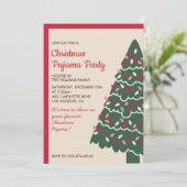 Weihnachts-Pajama-Party laden Classic Giant Tree e Einladung (Stehend Vorderseite)