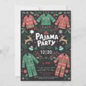 Weihnachts Pajama Party Niedlich Spaß Kinder Party Einladung (Vorderseite)