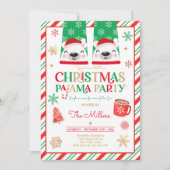 Weihnachts-Pajama-Party Roter Urlaub Pajama Party Einladung (Vorderseite)