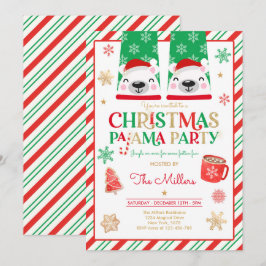 Weihnachts-Pajama-Party Roter Urlaub Pajama Party Einladung