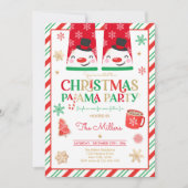 Weihnachts-Pajama-Party Roter Urlaub Pajama Party Einladung (Vorderseite)