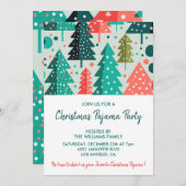 Weihnachts Pajama Party Slumber Forest Snowfall Einladung (Vorne/Hinten)