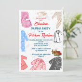 Weihnachts-Pajama-Party-Spaß-Kinder Einladung (Stehend Vorderseite)
