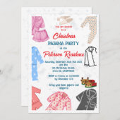 Weihnachts-Pajama-Party-Spaß-Kinder Einladung (Vorne/Hinten)