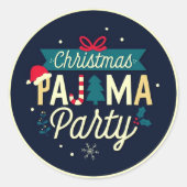 Weihnachts Pajama Party Spaß Stickers (Vorderseite)
