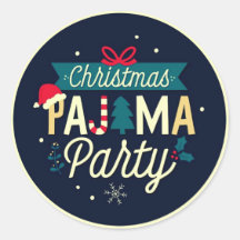 Weihnachts Pajama Party Spaß Stickers