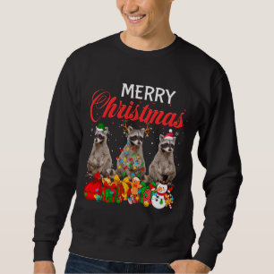 Weihnachts Pajama Raccoon Lover Xmas Tremlicht An Sweatshirt