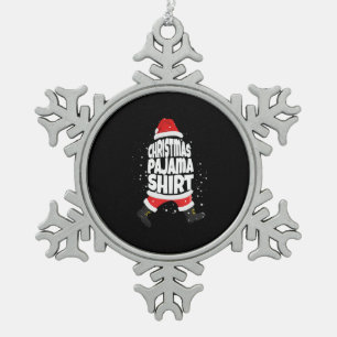 Weihnachts-Pajama-Shirt I Schneeflocken Zinn-Ornament