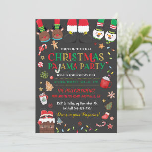 Weihnachts-Pajama-Slumber-Party Einladung