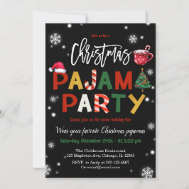 Weihnachts Pajamas Party Chalkboard Feiertagsparty Einladung