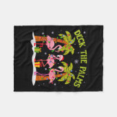 Weihnachts Palm Tree Flamingo Sommer Beach Urlaub Fleecedecke (Vorderseite (Horizontal))