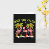 Weihnachts Palm Tree Flamingo Sommer Beach Urlaub Karte (Gelbe Blume)