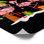 Weihnachts Palm Tree Flamingo Sommer Beach Urlaub Poster (Ecke)