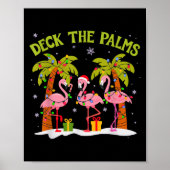Weihnachts Palm Tree Flamingo Sommer Beach Urlaub Poster (Vorne)