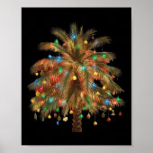 Weihnachts Palm Tree Light Hawaiian Trocal Xmas Poster (Vorne)