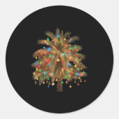 Weihnachts Palm Tree Light Hawaiian Trocal Xmas Runder Aufkleber (Vorderseite)