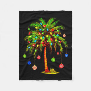 Weihnachts Palm Tree Light Hawaiian Tropical Xmas Fleecedecke
