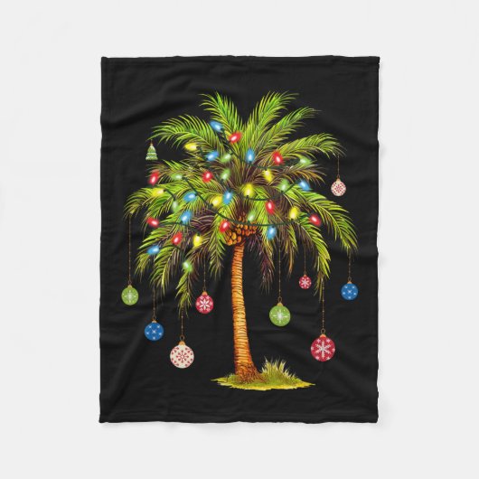 Weihnachts Palm Tree Light Hawaiian Tropical Xmas Fleecedecke (Vorderseite)