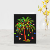 Weihnachts Palm Tree Light Hawaiian Tropical Xmas Karte (Gelbe Blume)