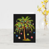 Weihnachts Palm Tree Light Hawaiian Tropical Xmas Karte (Gelbe Blume)