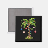 Weihnachts Palm Tree Light Hawaiian Tropical Xmas Magnet (Vorderseite/Rückseite)