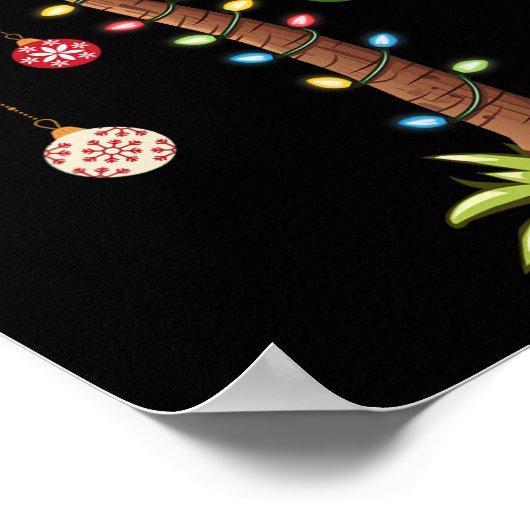 Weihnachts Palm Tree Light Hawaiian Tropical Xmas Poster (Ecke)