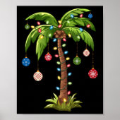 Weihnachts Palm Tree Light Hawaiian Tropical Xmas Poster (Vorne)