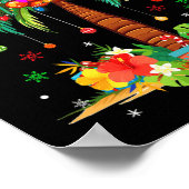 Weihnachts Palm Tree Light Hawaiian Tropical Xmas Poster (Ecke)
