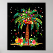 Weihnachts Palm Tree Light Hawaiian Tropical Xmas Poster (Vorne)