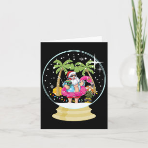 Weihnachts Palm Tree Surfing Beach Snow Globe Somm Karte