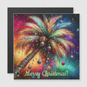 Weihnachts Palm Tree Tropical Beach Magnetkarte (Vorne/Hinten)