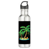 Weihnachts Palm Tree Tropical Xmas Geschenk Coconu Edelstahlflasche (Vorderseite)