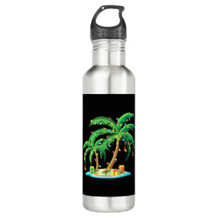 Weihnachts Palm Tree Tropical Xmas Geschenk Coconu Edelstahlflasche