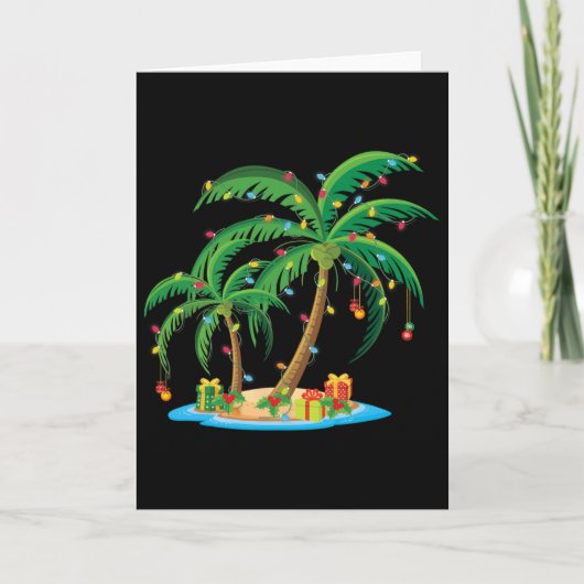 Weihnachts Palm Tree Tropical Xmas Geschenk Coconu Karte (Vorderseite)